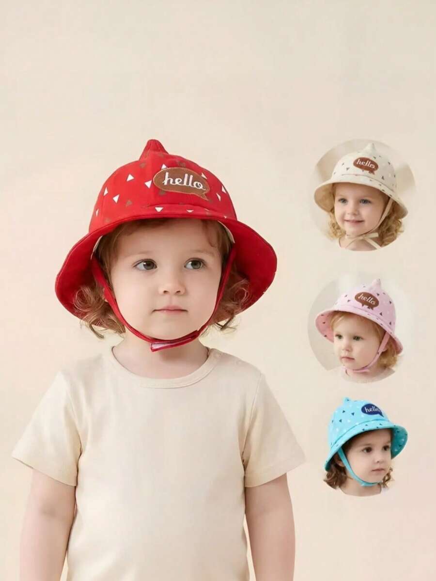 6-24个月特价公主妈妈渔夫帽婴儿Hello遮阳帽渔夫帽男女童遮阳帽 - 1PC - 查看 1