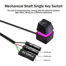 YAIUZGOO 适用于电脑、网吧台式电脑的外置桌面电源开关，电源按钮延长线，加长电源按钮，电脑主板电源/重启按钮延长线 - 查看 7