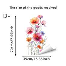 1/4pcs Watercolor Lotus Flower Wall Stickers, Removable Self-Adhesive Waterproof PVC Decals, Suitable For Decorating Living Rooms, Bedrooms, And Kitchen Backgrounds. - Wall Stickers - View 8