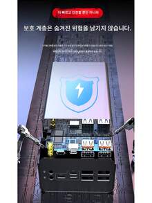대용량 60000mAh 파워 뱅크, 차량 캠핑용, 멀티 포트 고속 충전, PS22.5W, QC3.0, 2.1A - 블랙 - 보기 7