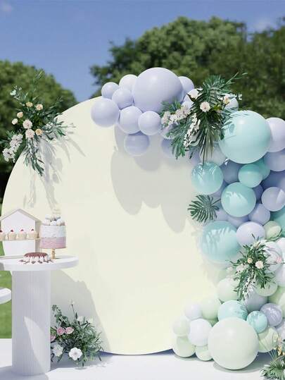 1件米色圆形背景布，直径200/220厘米，适用于婚礼装饰、周年纪念背景装饰、宴会装饰、订婚装饰用品、生日派对装饰、婴儿派对装饰、节日派对装饰、摄影背景布