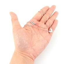 2pcs/Set Kalung Bertingkat Liontin Hati & Huruf Stainless Steel untuk Wanita - Perak - View 3