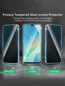 四合一 Galaxy A16 5G 防窥屏幕保护膜，两片装，包含 1 张防窥屏幕保护膜和 2 张摄像头镜头保护膜。全覆盖，防窥钢化玻璃，9H 硬度，兼容 Galaxy A17/A15/A13/A12/A56/A36/A26/A25/A35/A54，无气泡，易于安装，手机配件，兼容手机壳。 - 黑色 - 查看 8