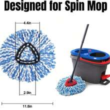 2-Tank Spin Mop Replacement Head, 2Pack 3 Pack Mop Head Replacement, Microfiber, Machine Washable, Easy To Replace And Deep Cleaning - A-2PCS Replacement Cloth - View 2