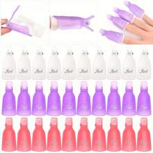 10个高效塑料卸甲夹 - 适用于卸除凝胶指甲油 - 使用方便，温和不伤指甲，便于携带 - 無色 - 查看 2