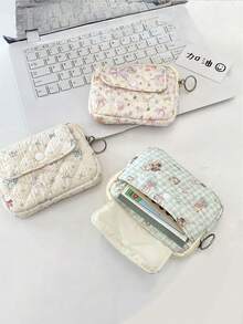 Ví nữ một mảnh có nắp gập chần bông, túi đựng đồ lặt vặt, túi đựng mỹ phẩm mini hình vuông dễ thương, ví đựng thẻ ID đa chức năng, ví đựng thẻ tín dụng, ví đựng tiền xu, túi đựng son môi và băng vệ sinh cho nữ, túi đựng mỹ phẩm có khóa kéo, ví đựng tiền xu, thích hợp để đựng các vật dụng nhỏ, đơn giản và dễ mang theo, chống rơi vỡ và chống trầy xước, đa năng cho các hoạt động ngoài trời, kỳ nghỉ và du lịch. - Nhiều màu - Xem 5