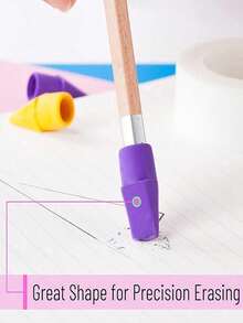 5/10pcs Colorful Pencil Erasers, Pencil Top Eraser Caps, School Supplies, Suitable For Teachers, Back To School Season (Random Colors) - A - View 7