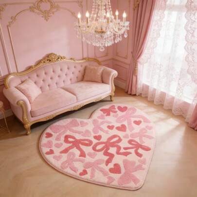 1 tấm thảm nhung hình nơ hồng và trái tim, thảm trải sàn phòng ngủ mềm mại, thảm phòng khách bông xốp, thích hợp làm quà tặng Ngày của Mẹ, thảm trang điểm, thảm cửa ra vào có thể giặt được, thảm trang trí cho phòng ngủ, phòng khách, thảm nhỏ, thảm trải sàn, trang trí nhà cửa, thảm phòng khách, thảm phòng ngủ, trang trí phòng khách, thảm ngoài trời, thảm có thể giặt được, thích hợp trang trí tiệc, làm nổi bật phong cách nhà cửa, vật trang trí cần thiết để thêm phần quyến rũ cho kỳ nghỉ lễ.