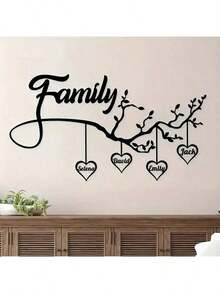 1pc Customized Family Tree Metal Wall Art - Personalized Name And Birth Date, Heart Leaf Design, Easy To Hang, Great For Wedding, Christmas, Valentine's Day, Mother's Day Gift, Home Decor - Multicolor - View 50
