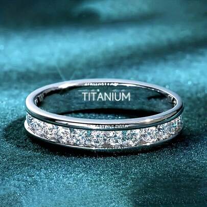 1 Piece Of 4mm Wide Circular Arc Full Circle Synthetic  Ring, Fashionable And Versatile Men's, Women's, Couple's, Student Wedding Gift, Christmas Jewelry Gift, Teacher's Day, Graduation Gift, Valentine's Day Commemorative Gift To Absorb Wealth, Wedding Fashion Jewelry Accessories