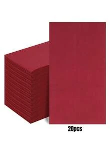 20pcs/Set, 40pcs/Set, 60pcs/Set Burgundy Oblong Thickened Soft Party Napkins, 2-Ply Soft Paper Towels, Unfolded Size 40cm*33cm, Suitable For: Wedding, Tea Party, Birthday Party Decoration Napkins, Party Decorations, Party Supplies, Holiday Decorations, Holiday Supplies - How Many - View 8
