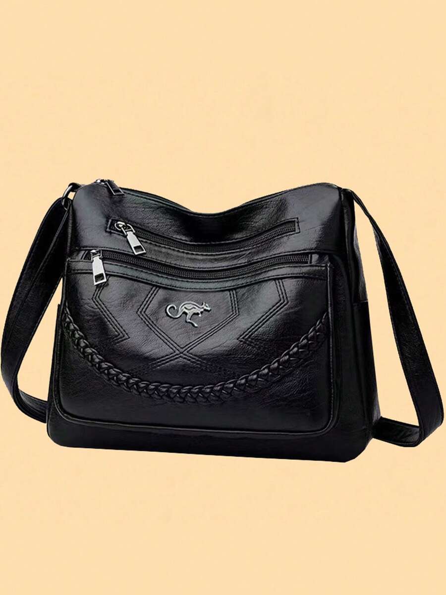 New Multi-Functional Soft Leather Shoulder Bag, Crossbody Bag For Middle-Aged Women, Mothers And Mothers-In-Law - Black - View 1