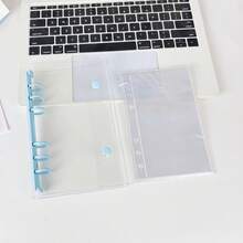 1本A8/A7/A6透明叶片笔记本，贴纸叶片笔记本，贴纸簿，照片卡夹，双扣软皮透明叶片笔记本，适用于手工DIY日记本、相册、贴纸簿、笔记本、计划本、学生学习用品和办公用品 - 1 Set - 查看 18