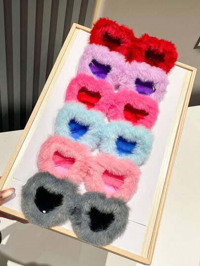 6pcs Cute PC (Polycarbonate) Heart-Shaped Frame Casual Summer Glasses, Y2K Beach Travel Holiday Party Gift, Daily Matching Set For Women