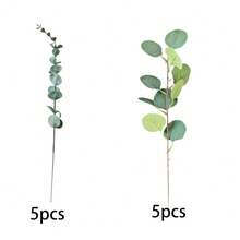 10/20/30 chiếc lá bạch đàn/lá táo nhân tạo, đồ trang trí cây xanh giả tự làm, phụ kiện trang trí bình hoa phong cách mộc mạc. - Nhiều màu - Xem 15