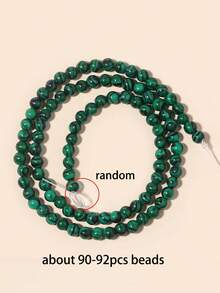 1串天然石珠，绿色孔雀石宝石圆形散珠，水晶能量石，具有疗愈功效，适用于珠宝制作、DIY手链饰品，尺寸：4、6、8、10毫米 - 彩色 - 查看 9