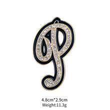 1pc Cute Zinc Alloy Rhinestone & Enamel 26 English Letter Brooch, Suitable For Women's Daily Wear - Gold and Black - View 19