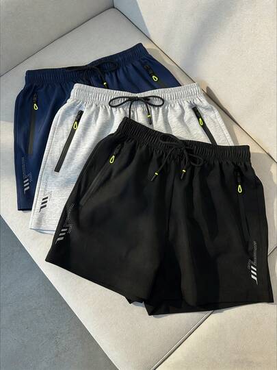 Women's Geometric Pattern Breathable Casual Shorts For Summer - Multiple Colors Available, Comfortable Moisture-Wicking Athletic Shorts Suitable For Fitness, Running And Light Activities Black