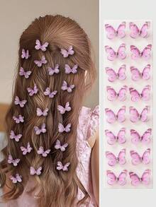 10 chiếc kẹp tóc nơ lưới trong suốt đính đá hai lớp màu tím cho bé gái và trẻ em, kẹp tóc công chúa siêu dễ thương, phụ kiện tóc - Màu tím - Xem 8