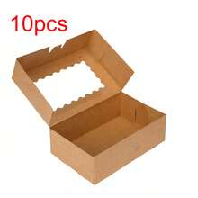 Cookie Boxes With Window, 9x6x3 Inch Brown Bakery Boxes Pastry Containers For Chocolate Covered Strawberries, Candy, Muffins, Donuts - Brown - View 12