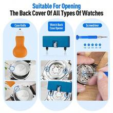 Watch Repair Kit, Watch Battery Replacement Tool Kit, Watch Link Removal Kit, Watch Band Replacement Tool, Watch Repair Screwdriver Set, Watch Back Remover Holder, Spring Bar, Tweezers - Silver - View 6