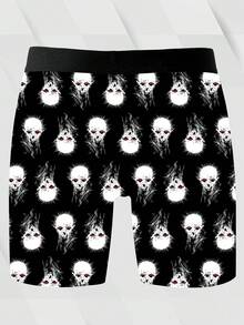 DOKER 男士趣味平角内裤，深色卡通印花，日系漫画主题，针织面料，宽松运动版型，透气吸汗，柔软亲肤，休闲运动型平角内裤 - 彩色 - 查看 4