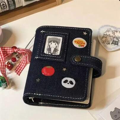 Ins Retro Denim Blue M5 Planner Pages, High Aesthetic Japanese-Style Loose-Leaf Notebook For Students, Portable Pocket Notebook