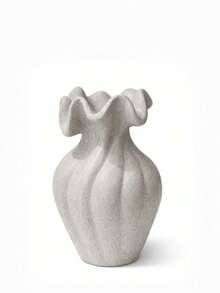 1pc Nordic Minimalist White Pleated Flower Vase, Suitable For Living Room And Bedroom Home Decor - Multicolor - View 9