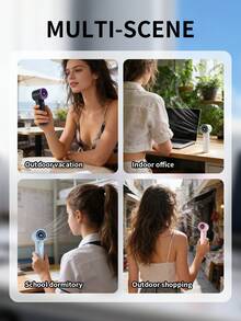 AOYI 1pc Rechargeable Digital Display Portable Handheld 199-Speed Adjustable Mini USB Charging Fan - Multicolor - View 12