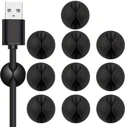 15/30pcs Desktop Cable Organizer Clips, Data Line Holder, Earphone Charger Cable Clips For Desk, Bed, Car