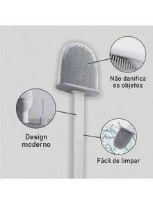 二合一多功能方形马桶刷，配有硅胶刷头，适用于浴室 - 多色 - 查看 6