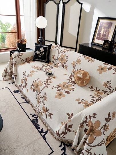 1 tấm phủ ghế sofa bằng polyester họa tiết hoa, thân thiện với thú cưng, chống trầy xước, chống trượt, có thể giặt máy, thích hợp cho phòng ngủ, văn phòng và trang trí nhà cửa, sử dụng được quanh năm.