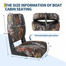 2 asientos plegables para barco con respaldo bajo, sillas marinas impermeables con acolchado grueso, diseño plegable que ahorra espacio para pesca, turismo y lanchas rápidas. - camuflaje - Ver 2