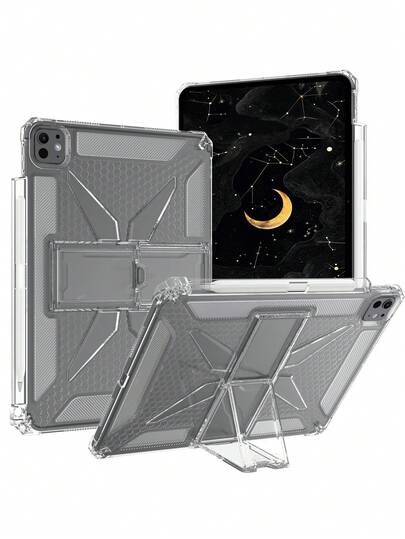 Ốp bảo vệ TPU trong suốt có chân đế và khe cắm bút, chống trượt và tản nhiệt, tương thích với iPad Mini 1/2/3/Mini 4/Mini 5/Mini 6/Mini 7/Air 1/Air 2/9.7/10.2/10.5/Air 4/Air 5/10th/10.9/Pro 11-Inch/Air 11-In.(M2)-2024/Air 13-In.(M2)-2024/Pro 11-In.(M4)-2024/Pro 13-In.(M4)-2024/Air 11-Inch (M3) 2025/Air 13 2025/(A16) 11 Inch thế hệ thứ 11 năm 2025, Tab A9/A8/A7 Pad 6/ Pad Se 2023 (11-Inch)