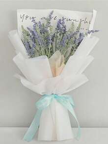 1pc Lavender Flower Bouquet, Purple Flocked Faux Lavender Flower Bouquet, Living Room Dining Table Decor Artificial Flowers, Bedroom Desktop Fresh Ornament, Full Petals 3D, Soft Flocked Texture Resembling Real Lavender, Fade-Resistant Soft Color, Natural Form Restoration, Flexible Stems Can Be Adjusted, No Watering Maintenance, Long-Lasting Fresh Appearance - Multicolor - View 3