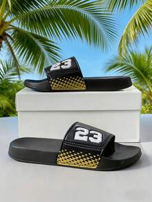 四季拖鞋、室内家居拖鞋、浴室拖鞋、户外沙滩拖鞋、泳池拖鞋、人字拖、一脚蹬拖鞋 - 黑色 - 查看 14