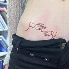 1pc Waterproof & Smudge-Proof Tattoo Sticker, PVC Faux Pet Bonding Tattoo Sticker, Suitable For Daily Use - Black - View 4