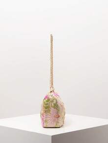 Sequin Floral Embroidered Women's Shoulder Bag, Metal Chain Strap, Suitable For Evening, Party, Wedding - Multicolor - View 5