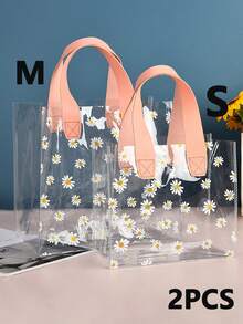 2 piezas/1 pieza Bolsas de regalo de PVC transparente grueso para el Día de San Valentín, Navidad, regalos de boda, cajas de dulces, bolsas de almuerzo - Multicolor - Ver 13