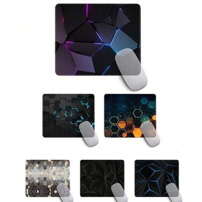 Mouse Pad 24x20cm-Non-Slip Rubber Base-Washable Rectangular Table Pad, Suitable For Home And Office Decoration-Non-Slip Rubber Edge Stitching Mouse Pad With Laptop And PC (Diamond, Hexagon)