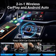 Adaptador inalámbrico CarPlay actualizado para iPhone y Android, Dongle CarPlay inalámbrico 2 en 1 Mini USB, Conexión rápida, WiFi de doble banda, Sin retraso, Plug & Play, Reconexión automática rápida - Naranja colorido - Ver 2