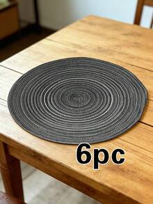 1/4/6pcs Bohemian Woven Round Placemats, Solid Color Woven Lace Tablemats, Non-Slip Pads, Home Kitchen Decor, Bowl Coasters, Suitable For Holiday Party, Birthday, Wedding, Home Decor (Multiple Colors Available) - Multicolor - View 20