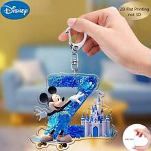 2D平面印刷，米奇蓝色亚克力钥匙扣，26个英文字母A-Z，可爱卡通包包挂饰，情侣朋友专属字母饰品，适合作为圣诞节、感恩节、母亲节和父亲节礼物，也可用于装饰车辆、包包、汽车和圣诞树，趣味钥匙扣设计 | 耐用亚克力2D平面家居装饰包包挂件 - 彩色 - 查看 34