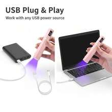 ‌LCD Handheld UV/LED Nail Lamp - Mini Gel Nail Polish Curing Light, Portable Cordless Rechargeable With 180mAh Battery, Hybrid Light, Fast-Curing - Pink - View 7