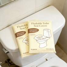 101pcs Disposable Toilet Seat Covers, Water-Soluble Wood Pulp Paper, Portable Toilet Paper - Multicolor - View 5