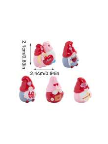 5个迷你树脂情人节小矮人摆件，浪漫迷你小矮人装饰，是情人节礼物、伴娘邀请、DIY仙境花园、婚礼、圣诞节、新年、家庭办公室桌面、感官游戏盒、收藏展示、汽车装饰、生日派对的理想之选 - 多色 - 查看 8