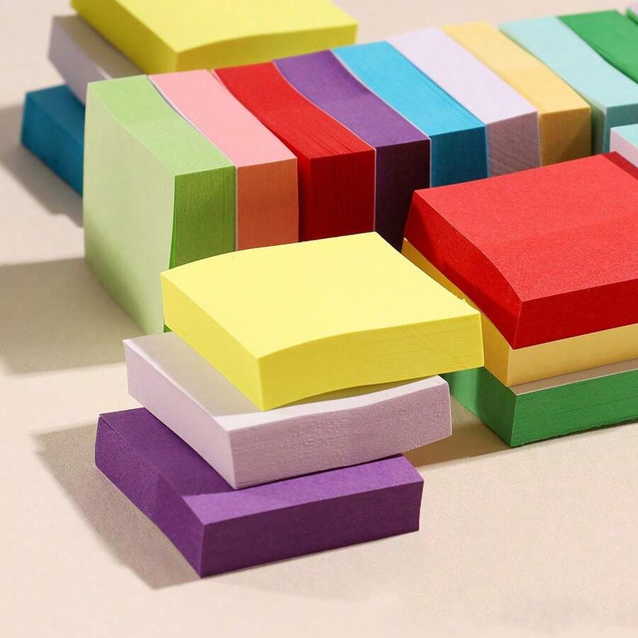5/10pcs Pack 500/1000pcs Mini Sticky Notes Small Square Memo Pads, Compact Design Suitable For Office, School Or Home Use - one-size - View 1