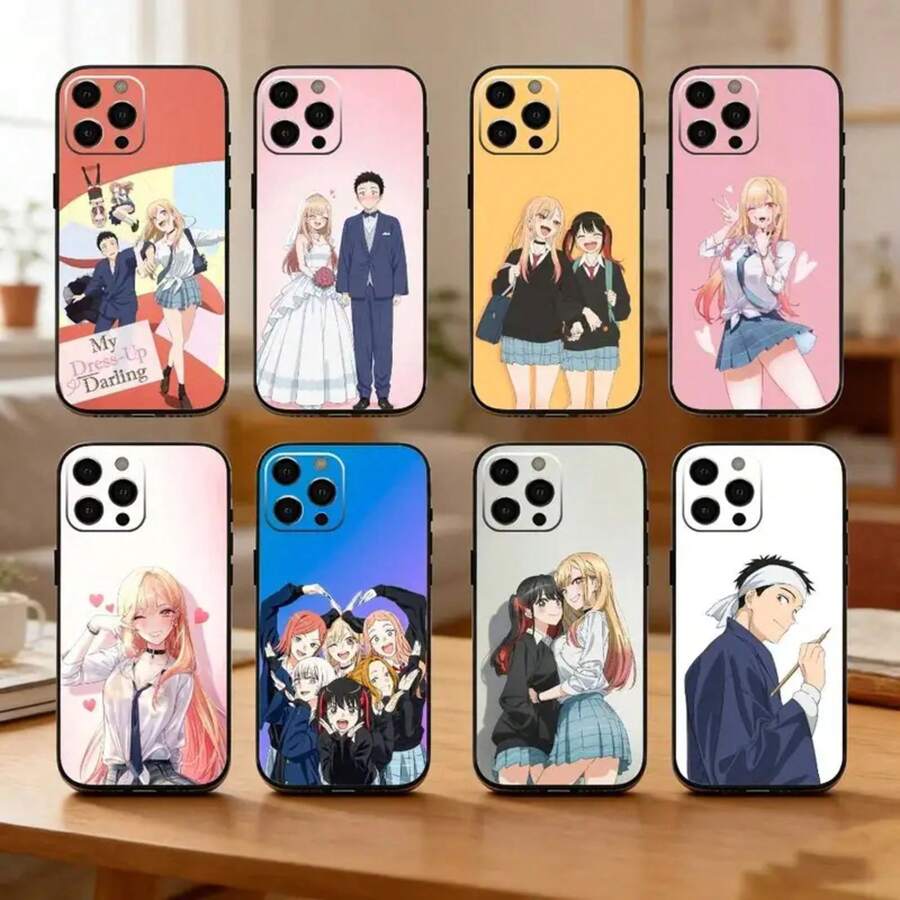 Funda para teléfono My D-Dress Up D-Darling para iPhone 17, 16, 15, 14, 13, 12, 11 Plus, Max, de silicona suave, color negro. - z4 - Ver 1