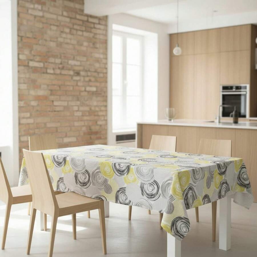Kiva Stain-Resistant And Waterproof Oilcloth Tablecloth, Sizes From 100x140 To 300x140 Cm And Round 140 Cm - Easy-Clean Oilcloth Tablecloth For Rectangular And Round Tables - Available In 11 Designs - 選項 1 - 查看 1