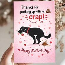 1 Mother's Day Greeting Card + 1 Envelope | Funny Dog Themed Card, Suitable For Pet Lovers And Moms Who Enjoy Playful & Quirky Gifts, Celebrate Mother's Day With Laughter - A - View 5